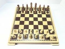 Wood Chess/Checkers Board Set