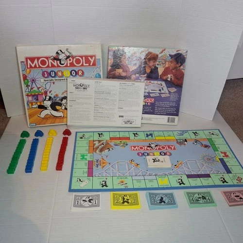 Vintage Monopoly Junior Board Game 1990 Parker Brothers Kids Ages 5-8 Complete