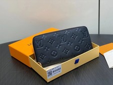 Louis Zippy Wallet M28294 Black Monogram Empreinte Embossed Leather New