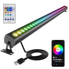 RGBCW Wall Washer Lights, 180W Stage Wash Light Bar Smart APP  Remote Contro...