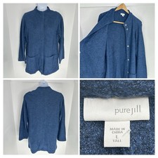 J. Jill 100% Cotton Open Cardigan Sweater Lar...