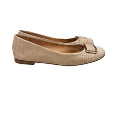 Coach Leather Ballet Flats Loafers Gold Buckle Detail Sz 8