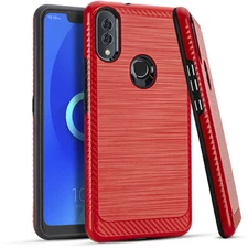 GSA Brushed Case w/Edge Design for Alcatel 3V (2019) Red