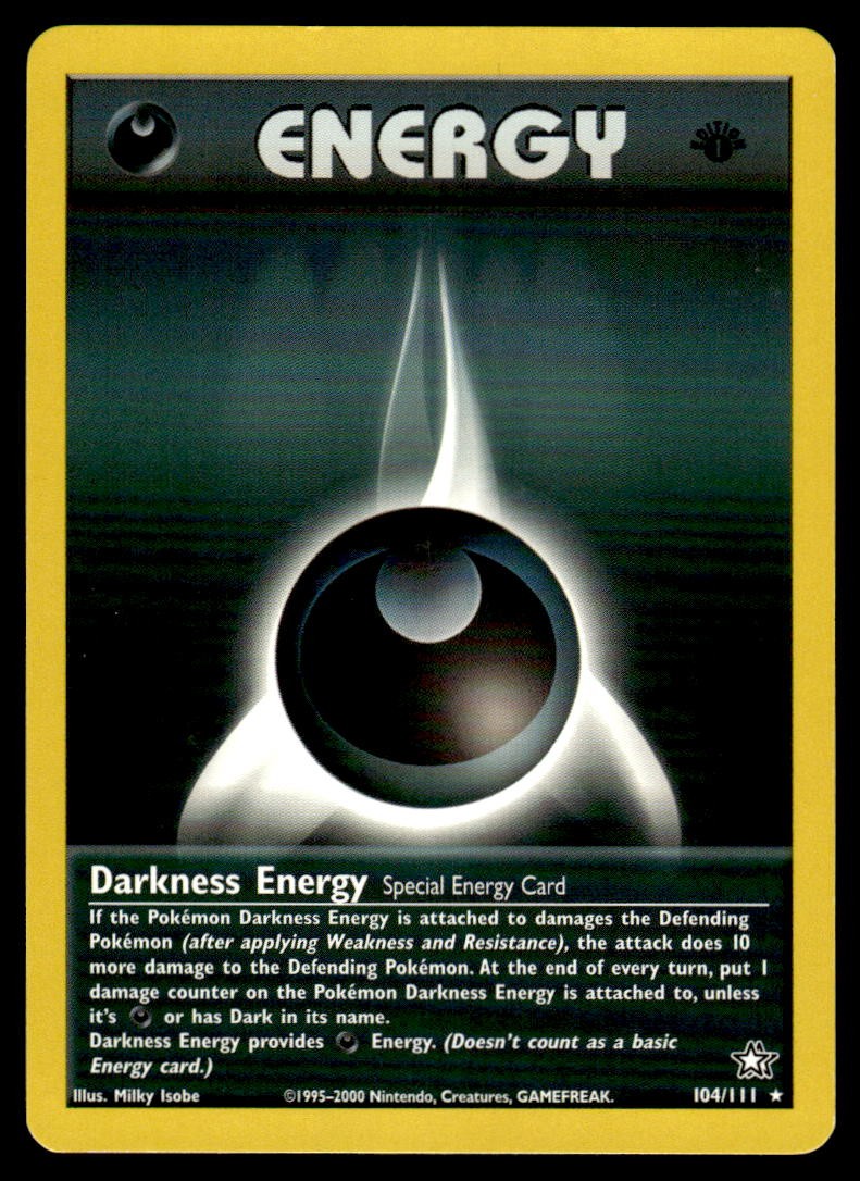 Pokemon TCG Neo Genesis #104/111 Darkness Energy 1st Edition NM