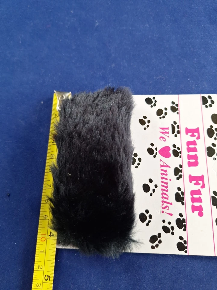 Винтажный новый из старых запасов ткани большой заколка шалом искусственного меха черный * 5-1 - Изображение 4 из 4