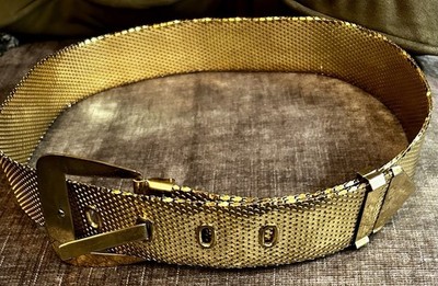 VTG Whiting & Davis 36” Dragon Scale Gold Mesh Belt | eBay display picture 2