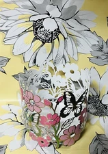 NEW Bath & Body Works Pedestal Candle Holder Butterflies In The Garden, 3 Wick