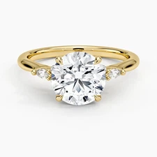 2.00 CT Round Cut F VS1 Lab Grown Perfect Fit Diamond Ring in 14K Yellow Gold