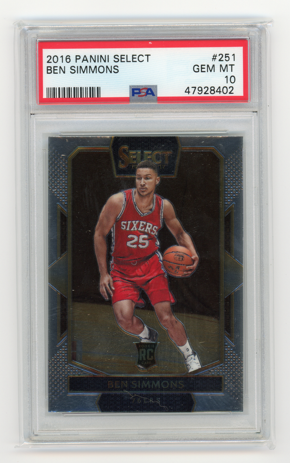 PSA 10 - 2016-17 Select BEN SIMMONS SP RC Courtside Base Card # 251