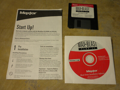 NO HARD DRIVE Maxtor ATA Hard Drive MAX BLAST PLUS II Guide CD ROM - Floppy Disc