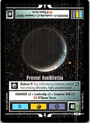 Star Trek Voyager CCG #93U Prevent Annihilation 