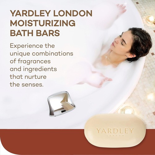 Yardley London Moisturizing Bath Soap Bar Shea Cocoa Butter Helps Soften Dry - Picture 7 of 8