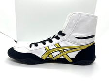 asics Boxing Wrestling Shoes White Black Gold Line 1083A001 NEW EX-EO TWR900