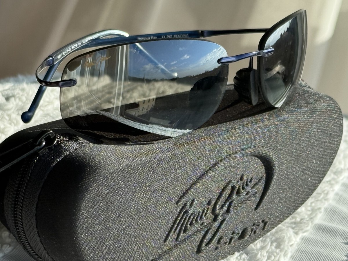 MAUI JIM マウイジム サングラス 日本製 グレー　MJ-516-03 Maui Jim Honolua Bay MJ 516 03 Dark Blue Titanium Flex Frame +