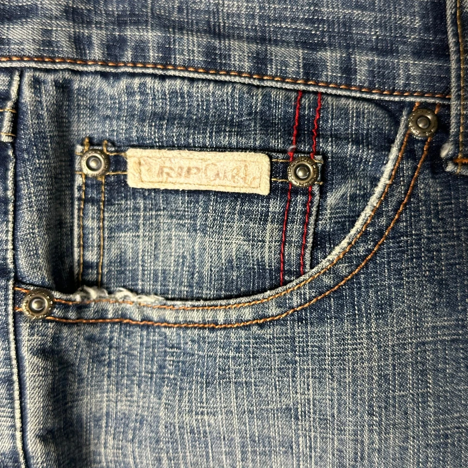 Vintage 90s  Rip Curl Men's Jeans 34W 30L Blue Denim Back SpellOut Y2k - Image 4 of 4