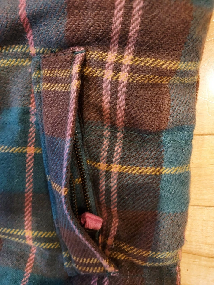 Chaleco acolchado Boden para mujer de lana Pembroke con capucha talla 8 rosa azul a cuadros EE. UU. Foto 3 de 4