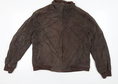Aquascutum Brown XL Bomber Jacket with Full Zip UK