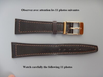 Bracelet De Montre En Cuir Véritable Veau - Largeur 20 Mm - Marron Avec Boucle Dorée - NEUF Sans étiquette