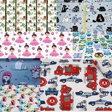 FABRIC BABY Designs Girls/Boys 100% Cotton Fabric Material By The Metre 63"Wide 