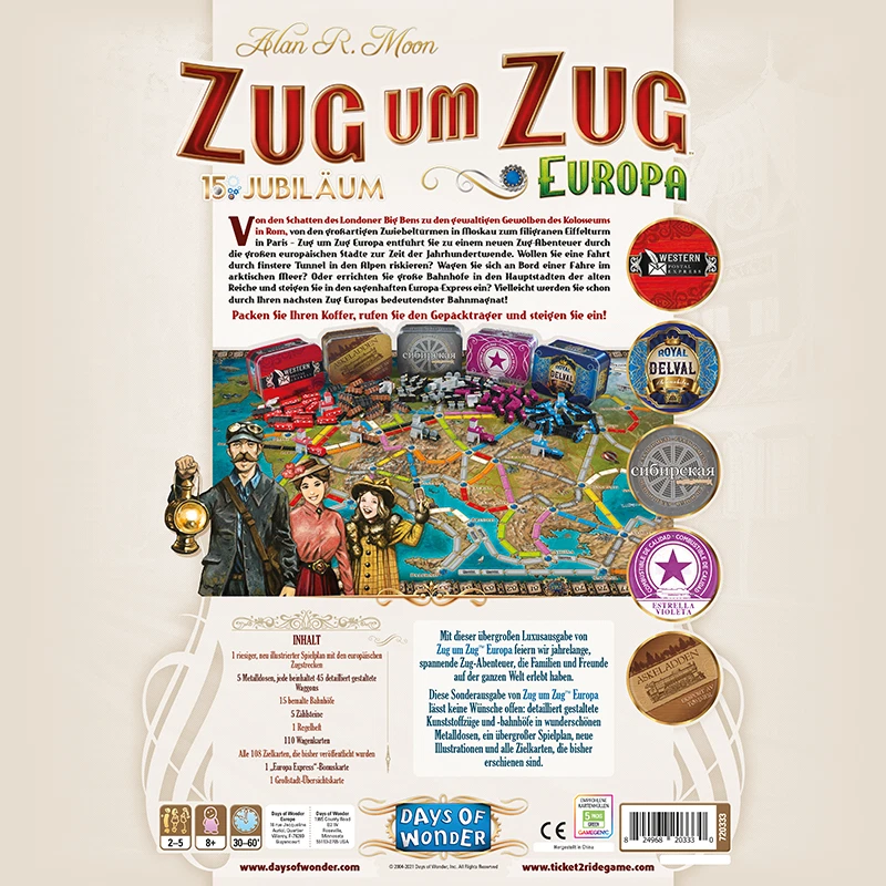 Zug um Zug Europa 15 Jahre Edition - (Days of Wonder, Asmodee) - Bild 2 von 4