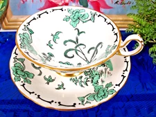 Royal Chelsea English TEA CUP AND SAUCER  Pekin PATTERN WIDE TEACUP SHAPE