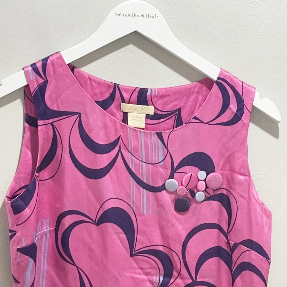 AURA Women’s Pink Silk Button Detail Fully Lined Silk Shell Tank Blouse Size 2 - Изображение 2 из 4