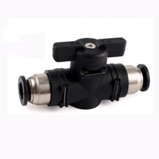 Push Fit Ball Valve Shutoff Valves Pneumatic Fitting Straight Black White 4-12mm