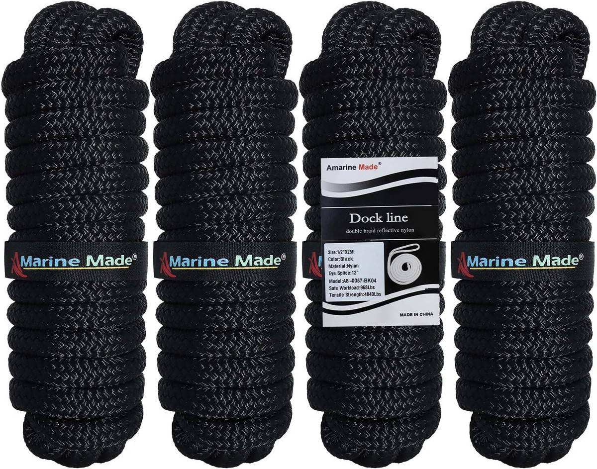Extreme Max BoatTector Double Braid Nylon Dock Line- 3/4-in X 50-ft, Black At - Foto 5