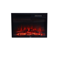 Electric Fireplace Insert LED Log Fire Flame White Surround Standing Heater Set