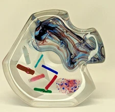 Postmodern Abstract Biomorphic Glass Sculpture Bohemia Czech Republic Vintage