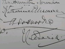 UK Queen Alexandra Signed Princess Victoria Autograph British Royalty Visit Page
