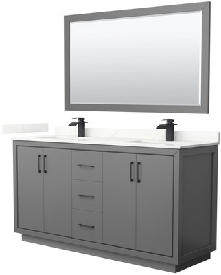 Wyndham Collection WCF111166D-QTZ-UNSM58 Icon 66'' - Dark Gray / Giotto Quartz