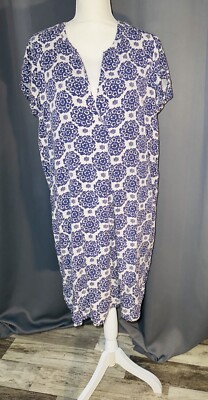 NOA NOA Gorgeous Dress Size L Art Print Purple 100% Viscose Summer Beach