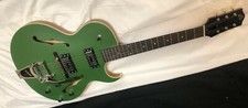 The Loar Electric Hollwobody Guitar New - Thinbody Archtop Green Lh-306t Bigsby