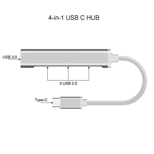 Station d'accueil 4 ports USB-C USB 3.0 HUB USB Expander Splitter USB Type C Hub pour ordinateur portable PC - Photo 2/11