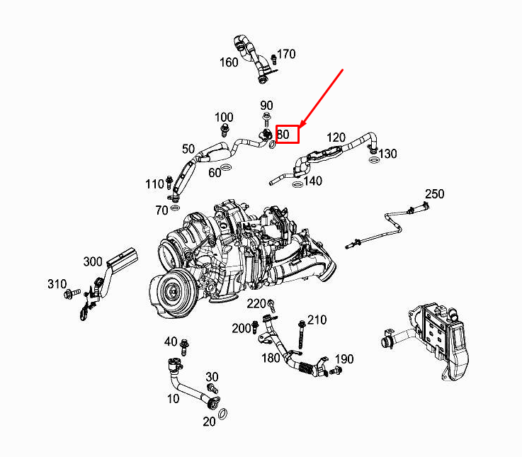 MERCEDES-BENZ S W222 O-Ring für Motorkühlmittelleitung A0009978204