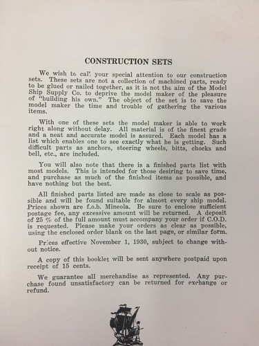 VINTAGE 1930 MODEL SHIP BUILDING SUPPLY COMPANY CATALOG NO 5, MINEOLA, NEW YORK - Picture 2 of 7