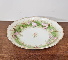 ANTIQUE CORONET LIMOGES FLORAL SERVING PORCELAIN BOWL
