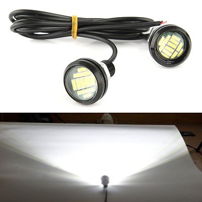 10x 12V 23mm White Eagle Eye LED Daytime Running DRL Backup Light Car Auto Lamp