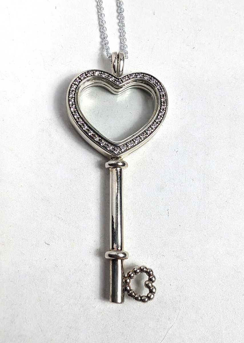 Authentic Pandora Necklace Large Floating Key Locket, #396584FPC-80