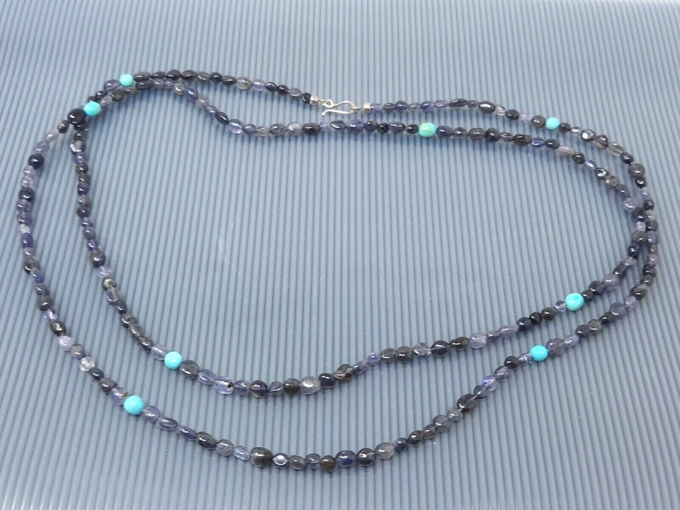 Collar DTR Jay King Plata Esterlina Amatista Turquesa Cuentas Extra Largo 56" Foto 4 de 4