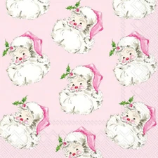 Boston International - Pink Santa Luncheon Napkins - L048400