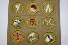 BOY SCOUTS vintage merit badges and sash