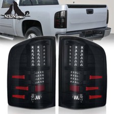 For 2007-2013 Chevy Silverado 1500 2500hd Led Tail Lights Brake Lamp Black Smoke