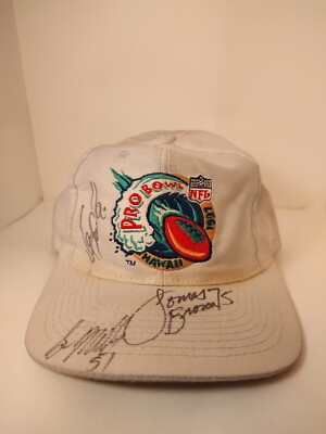 Vintage 1997 Pro Bowl Snapback Hat Autograph Sam Mills, Loman Brown, Neil Smith.