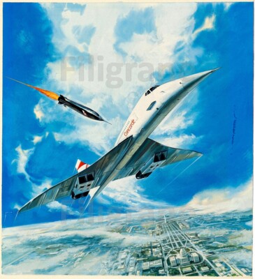 Flugzeug Concorde Rowa-POSTER HQ 40x60cm eines VINTAGE POSTERS