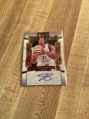 2024 WNBA SELECT TINA CHARLES WHITE ICE PRIZM AUTOGRAPH 04/25 DREAM AUTO