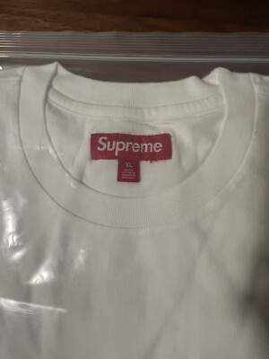 Supreme Washed Tag S/S Top White Tee SS24 T-Shirt Embroidered Logo