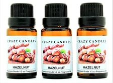 3 Hazelnut 1/2oz Premium Grade Scented Fragrance Oil Crazy Candles