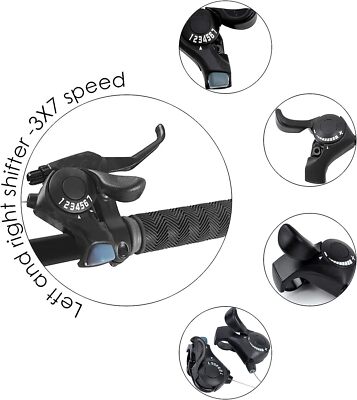 Manettes De Vitesse Vélo 3x9 Vitesses – Couple De Leviers Au Pouce Avec Câbles, Changement Précis, Alu, Compatible VTT/route